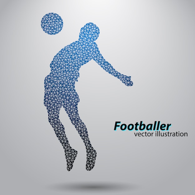 Silhouette of a football player from triangles