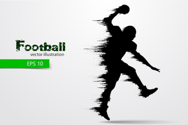 Silhouette of a football player. Rugby. American football.  illustration