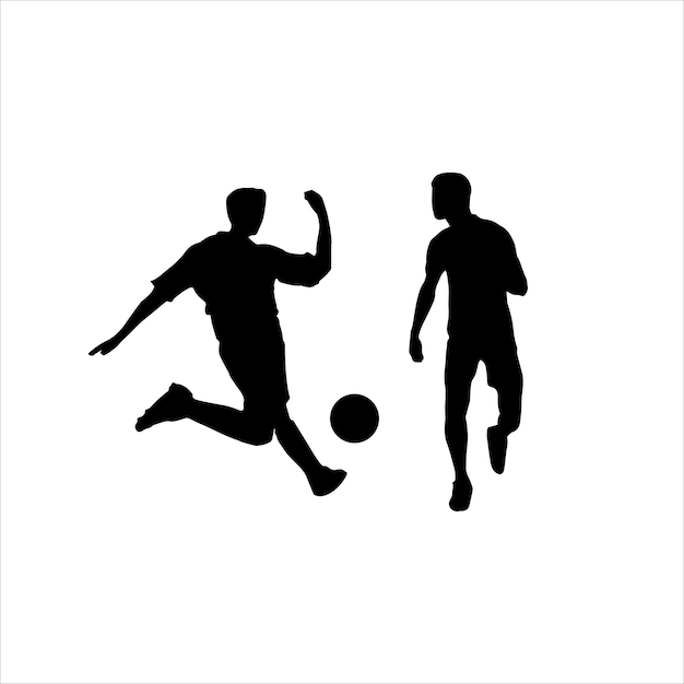 Silhouette of a football player with a ball athlete black stencil icon football player logo