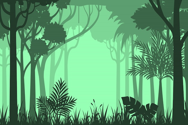 Silhouette forest background