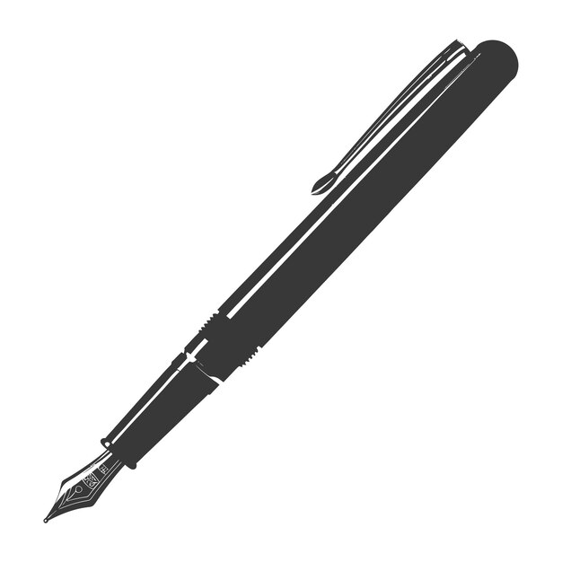 Vector silhouette fountain pen black color only