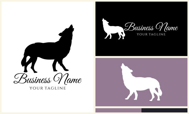 Vector silhouette fox chihuahua wolf logo