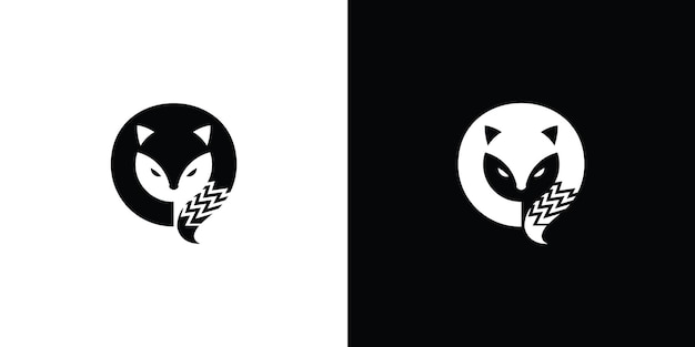 Логотип силуэта лисы Premium векторы