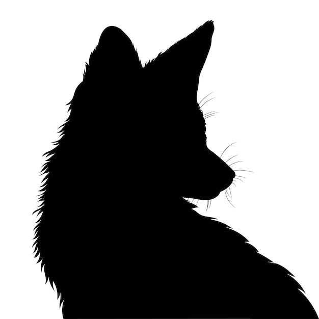 Vector silhouette of fox