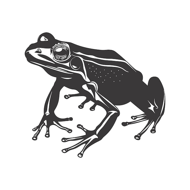 Silhouette frog black color only full body