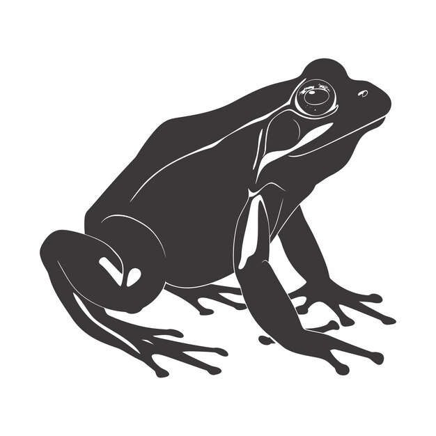 Silhouette frog black color only full body