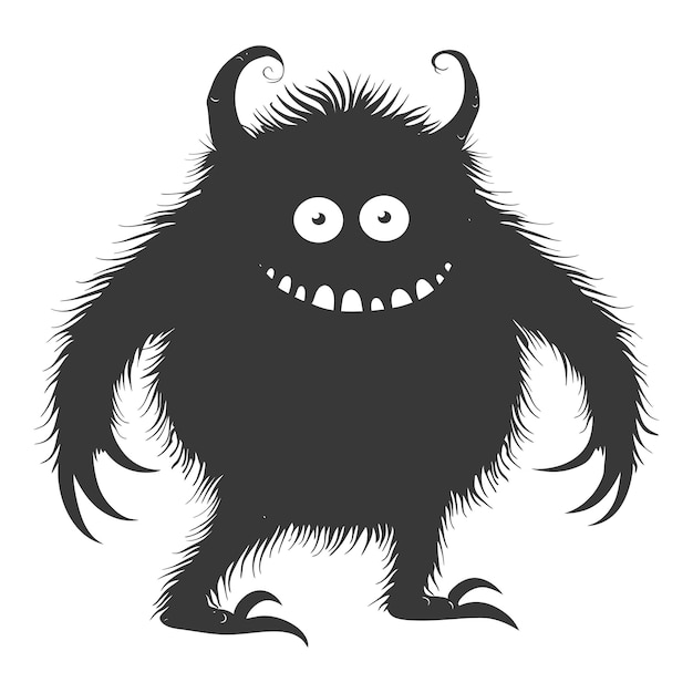 Silhouette funny monster black color only