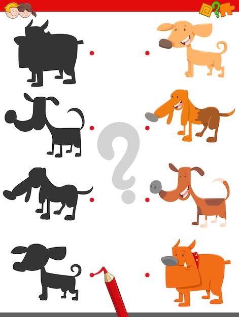 Silhouette game with dog characters