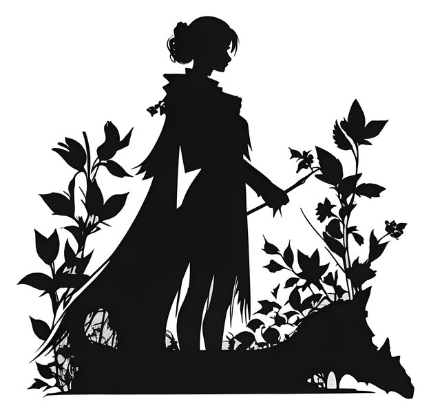 Vector silhouette geisha vector