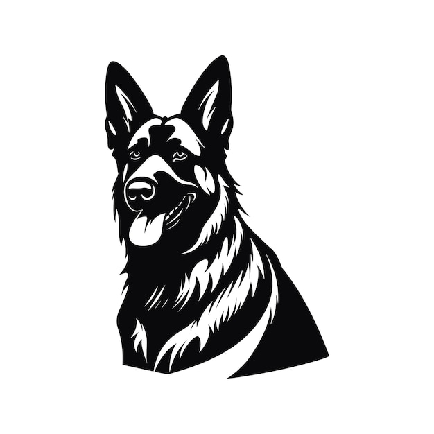 Vector silhouette german shepherd dog vector design