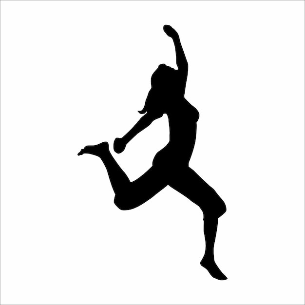 Silhouette of a girl jumping