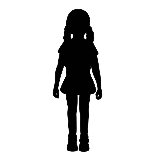 Vector silhouette girl on white background vector