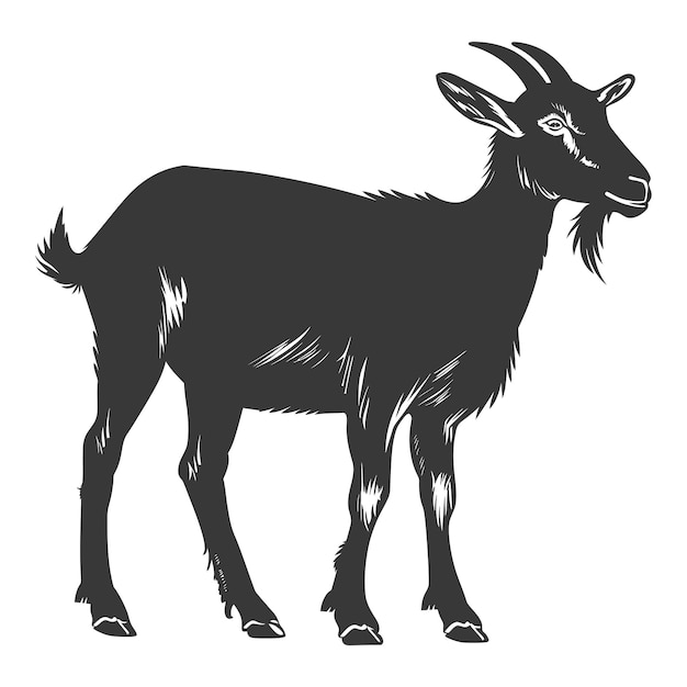 Вектор Силуэт козы животное черный цвет только полное тело