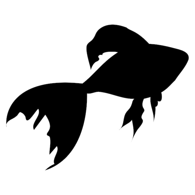 Vector silhouette of goldfish