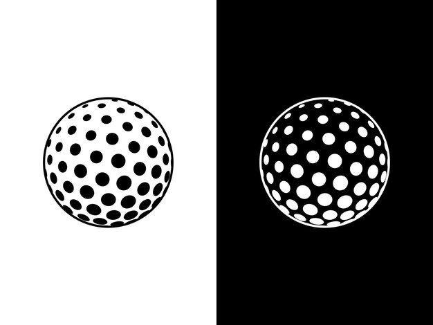 Silhouette golf ball halftone logo icon template