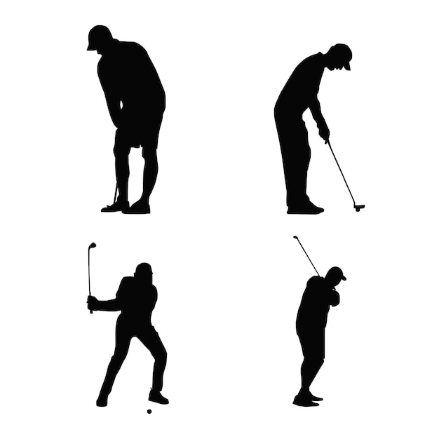 Silhouette of a golf player vector illustration