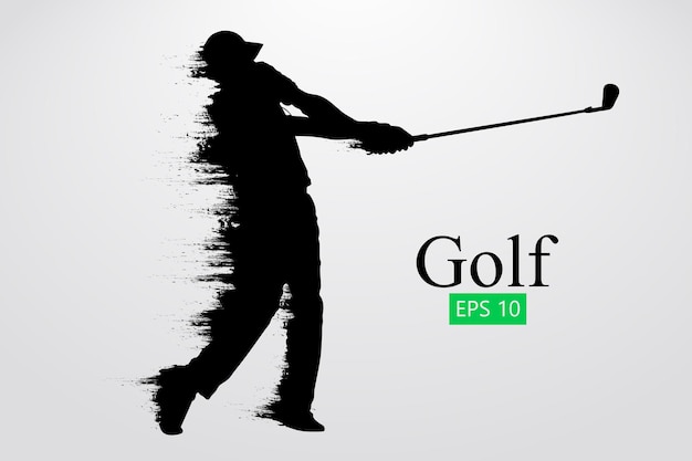 Sagoma di un giocatore di golf