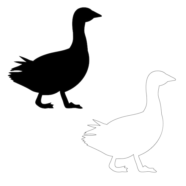 Vector silhouette of a goose