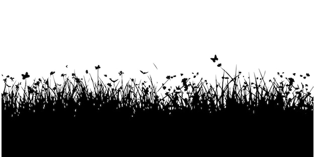 Silhouette grass vector illustration