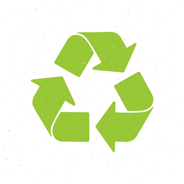 Silhouette of green recycling symbol Vector illustration Triangular eco friendly sign of reused