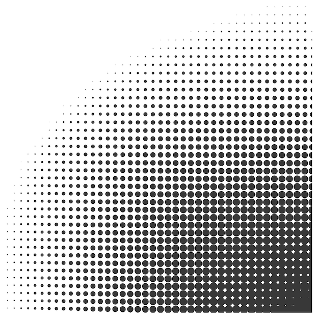 Silhouette of Halftone gradients with perfectly round black color only