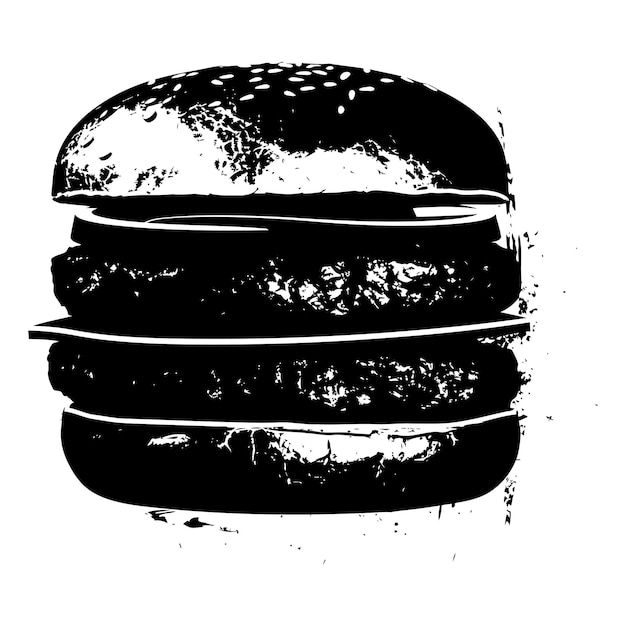 Vettore hamburger a silhouette solo colore nero