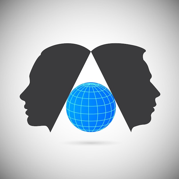 Silhouette head man and woman psychology relationship01