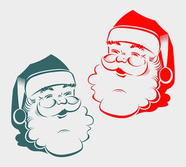 Silhouette of the head Santa Claus