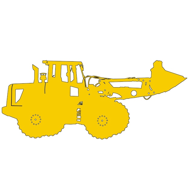 Silhouette of a heavy loaders with a ladle vector illustration