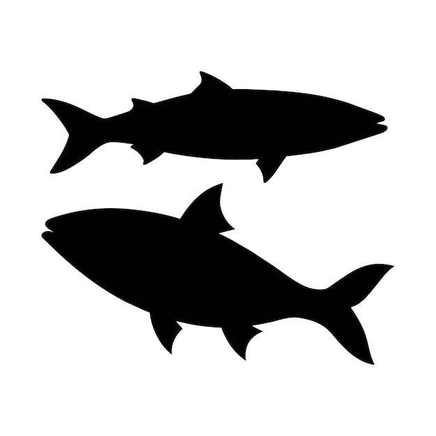 silhouette of a herring fish on white