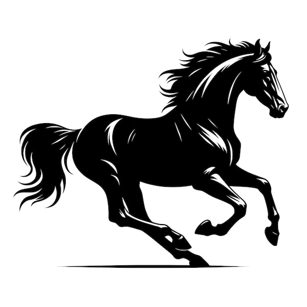 silhouette of a horse galloping