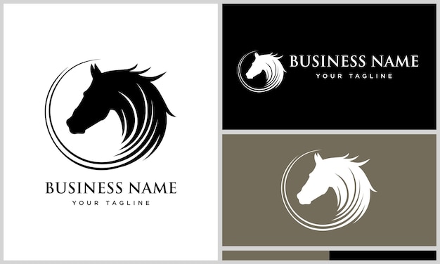 Silhouette horse head logo template