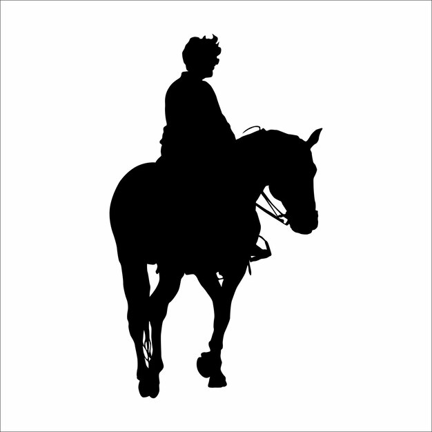 Vector silhouette of a horseman