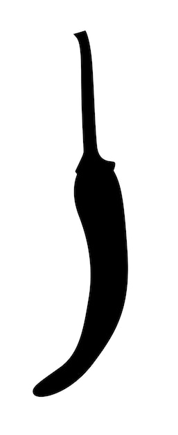 Vector silhouette of hot chili pepper on a white background