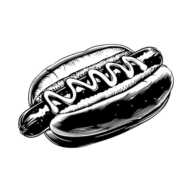 Silhouette hotdog black color only