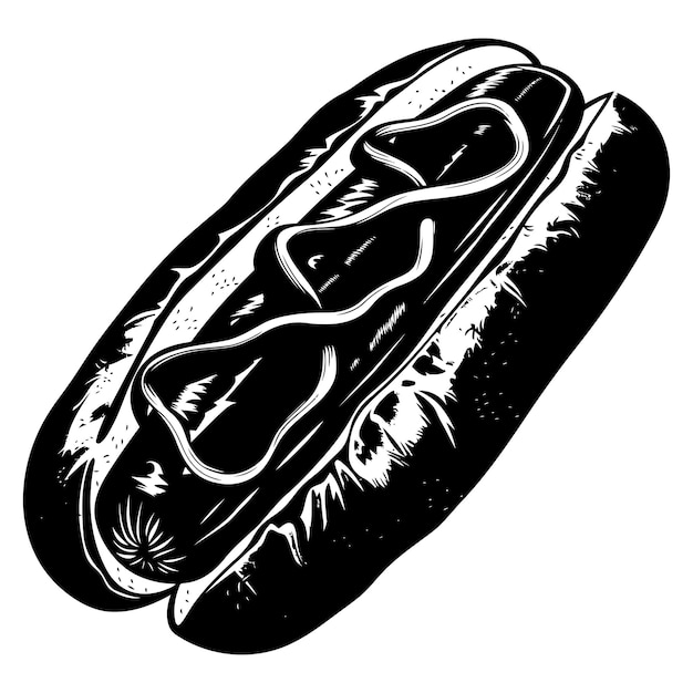 Silhouette hotdog black color only