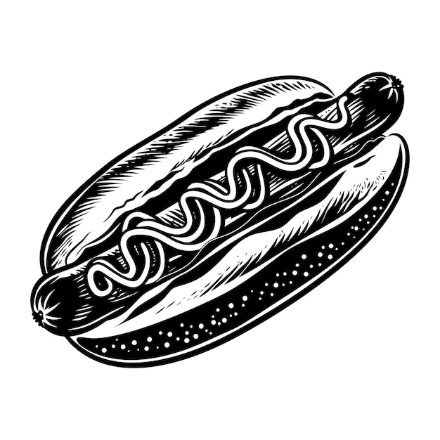 Silhouette hotdog black color only