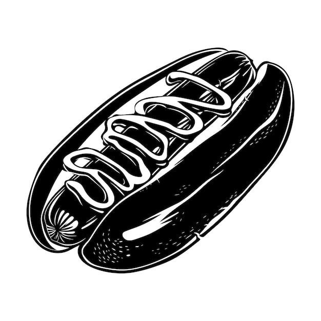 Silhouette hotdog black color only