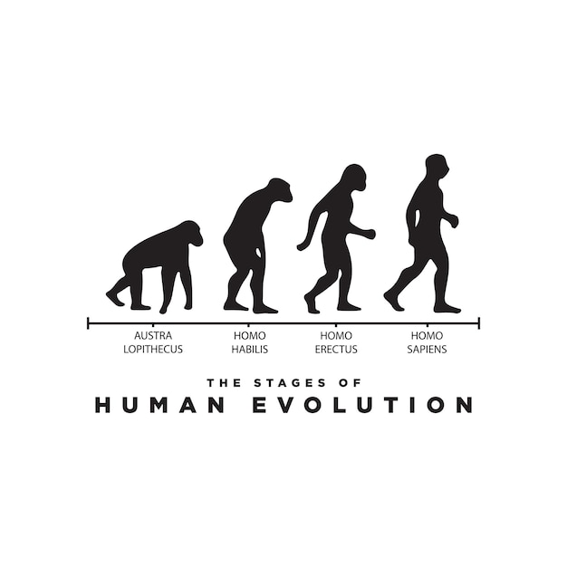 ベクトル シルエット人類進化ベクトル アート イラスト
