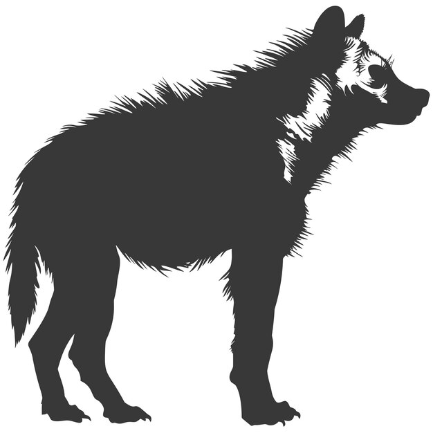 Vector silhouette hyena animal black color only full body