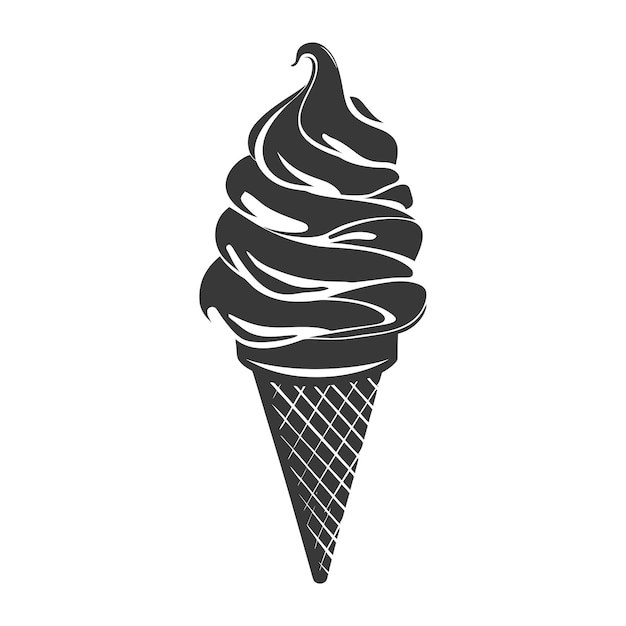 Silhouette ice cream cone black color only