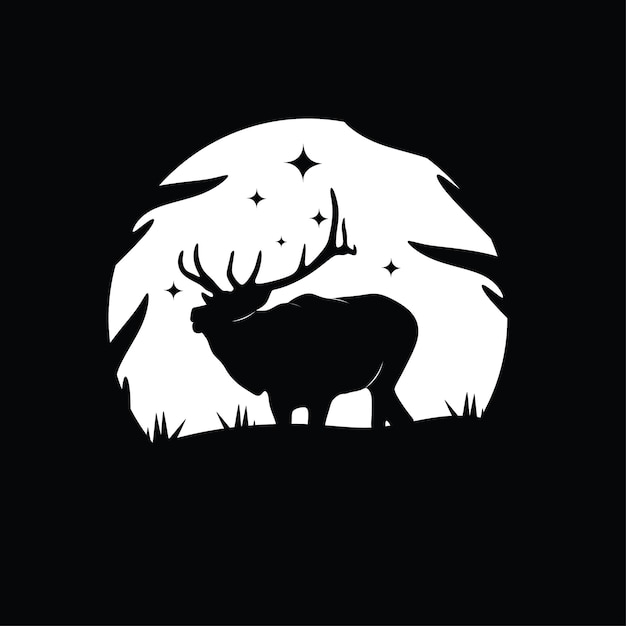 Silhouette illustration of a deer