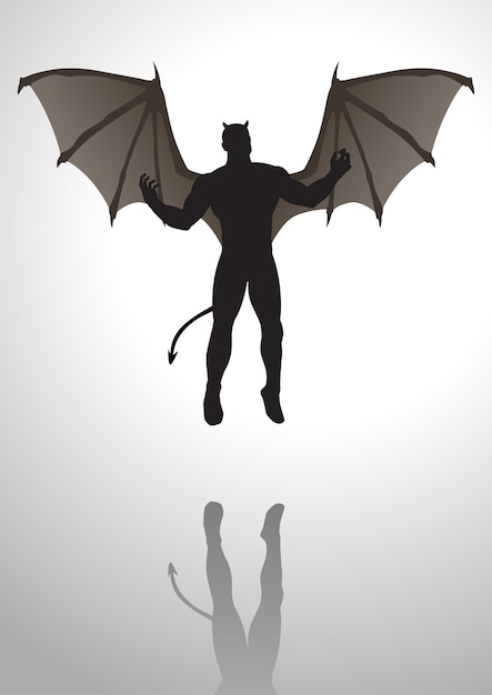 Silhouette illustration of the devil