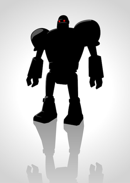 Vector silhouette illustration of a robot