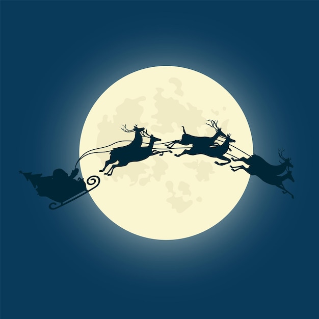 Silhouette illustration of santa