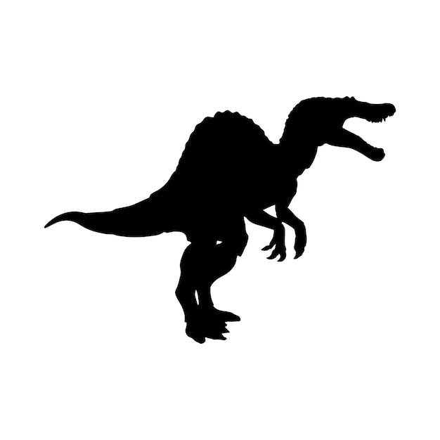 Silhouette illustration of a spinosaurus