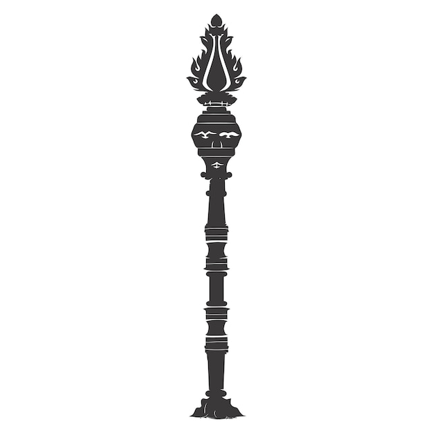 Silhouette Indian tribal wooden pole black color only