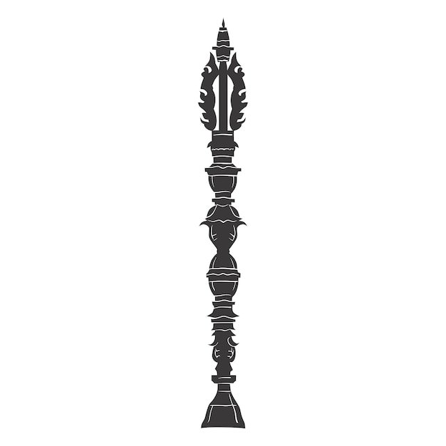 Silhouette Indian tribal wooden pole black color only