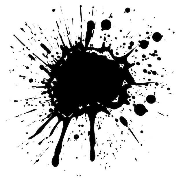 Vector silhouette ink splatter black color only