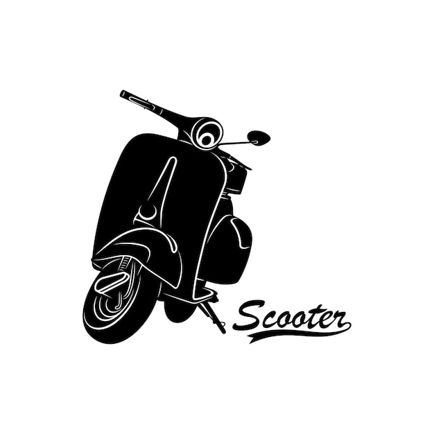 Vettore silhouette scooter italiano dall'italia disegno di illustrazione dell'icona vettoriale isolato su sfondo bianco